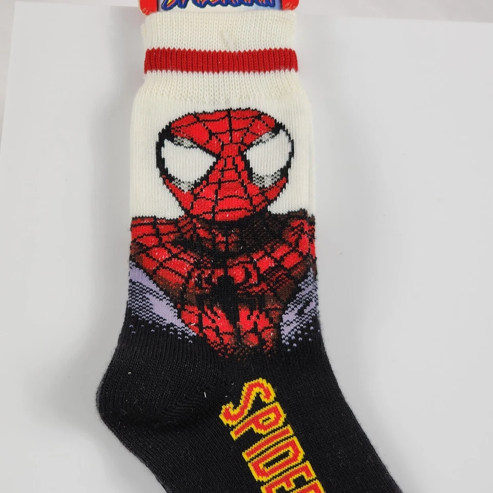 Calcetines Spider-Man Vintage Niños Niños Nuevos con Etiquetas 2003 Marvel Y2K Talla 6-8 1/2 Foto 3 de 4