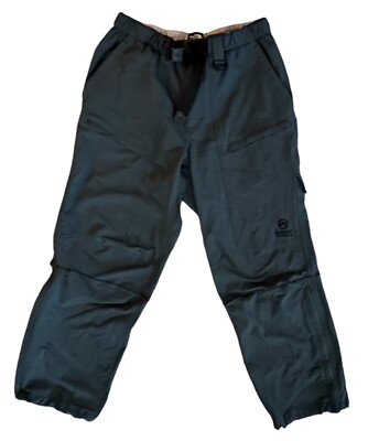 The North Face Summit Series Belted Ski Snow Pants Men Size S/P Dk Gray Blk  Logo