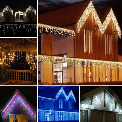THE MAGIC TOY SHOP 200 Christmas Icicle Lights Outdoor Xmas LED Snowing Effect Fairy Lights & Timer