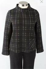 NEW NWT Habitat Speckle Knit Plaid Pocket Pullover SMALL CLOSEOUT