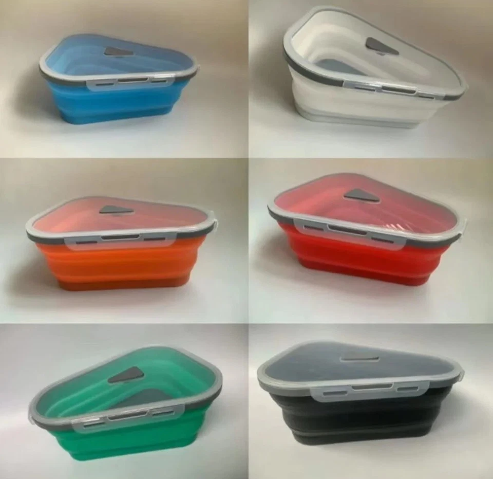 Pizza Storage Container Box Foldable Triangular Reusable Pack Container Multiuse - Image 3 of 4