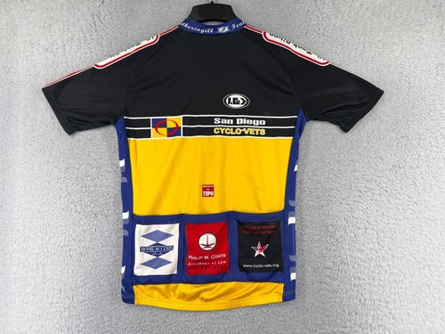 VINTAGE Louis Garneau Cycling Jersey Adult Medium Yellow Blue 1/2 Zip Poly READ - Picture 2 of 14