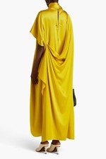Roksanda Draped Silk Yellow Midi Dress - Size UK 10,  Brand New With Tags