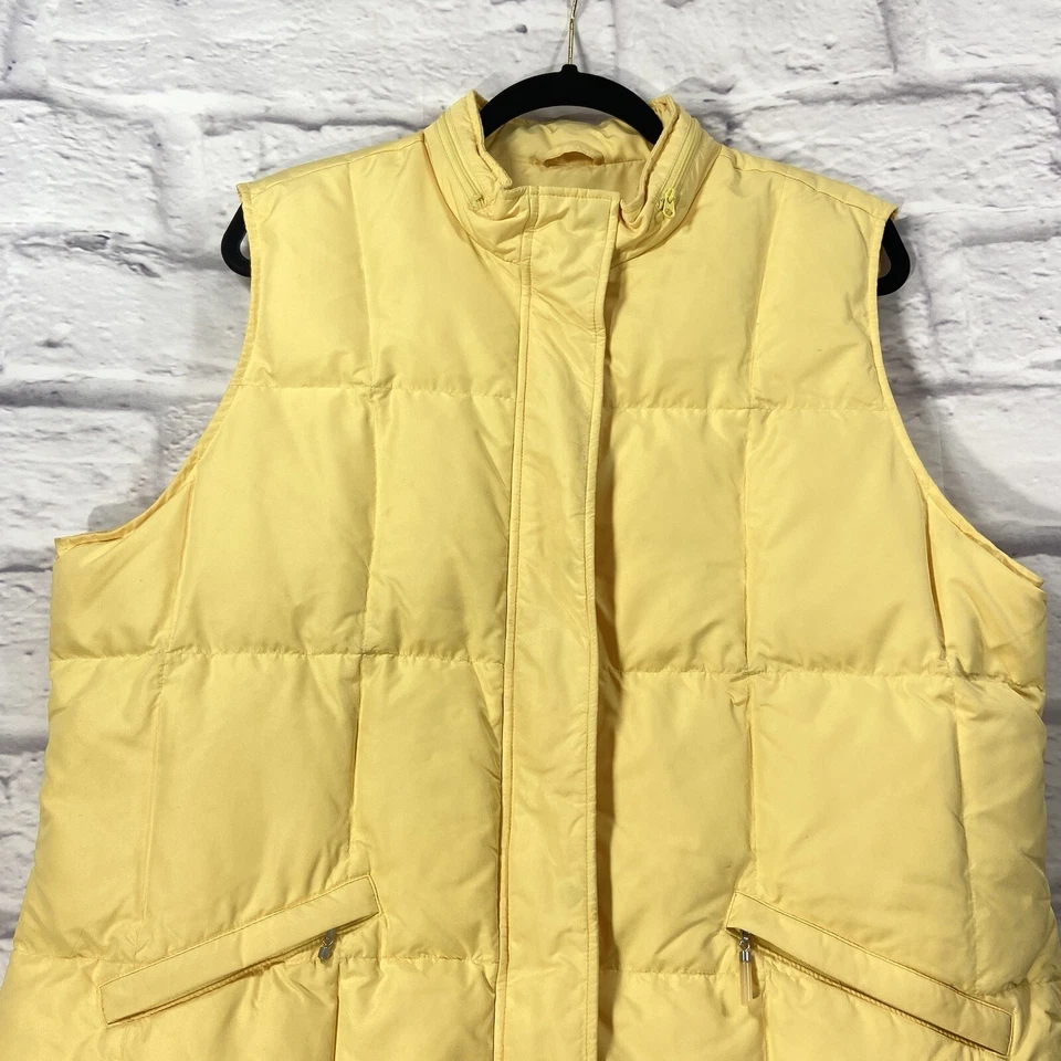 Chaqueta Talbots Vintage Para Mujer XL Amarillo Chaleco Acolchado A Presión Cremallera Completa Foto 2 de 4