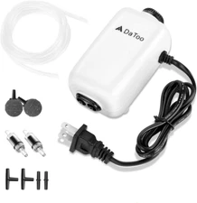 Aquarium Air Pump 3 Watt Adjustable Oxygen Pump with 2 Outlets for Fish Tank Ult