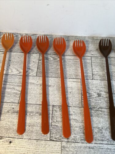 Vintage Tupperware Spork Spoon Fork Gadget #175 Hard Plastic 8” Long Handle 16 - Picture 4 of 5