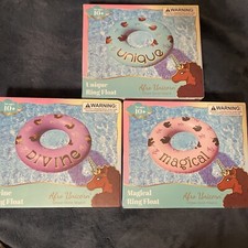 3 Pack Afro Unicorn 39-Inch Ring Float Unique,Devine,Magical teal pink purple