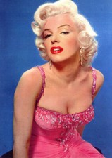 A Marilyn Monroe Posing Pink Dress Red Lips 8x10 Photo Print