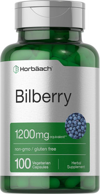 Horbäach Bilberry Fruit Extract 1200Mg | 100 Capsules | Vegetarian, Non-Gmo, Glu