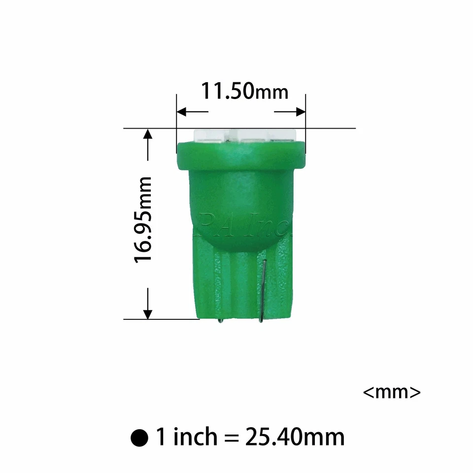 6x T10 168 194 LED instrument Panel Dash Light Bulb 1/2" Twist Lock Socket Cyan - Image 2 of 4