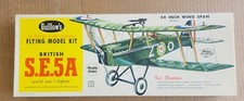 Vintage Guillow's British S.E. 5A WW1 Fighter Balsa Flying Model Kit