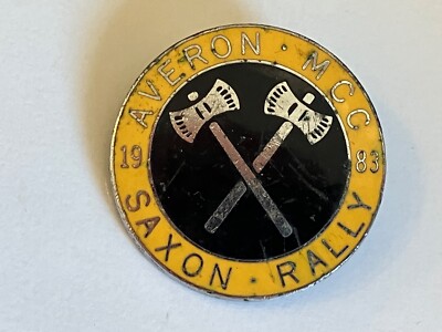 Vintage 1983 Sachsen Rallye Averon Motorradclub Emaille Pin Anstecker Brosche
