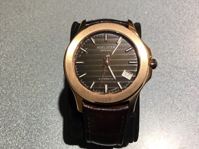 AGELOCER Lake Baikal MENS series automatic watch BROWN CROCK - Main Image