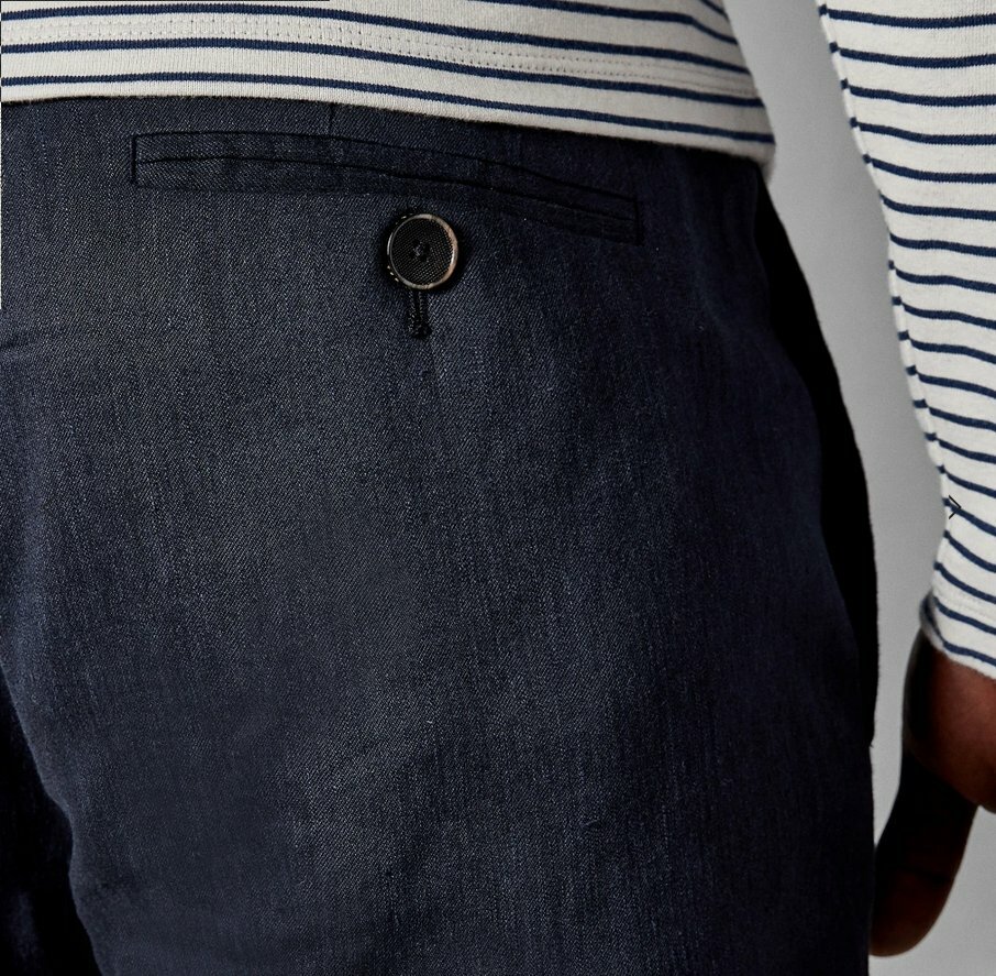 Ted Baker $225 BLUETRO Flat Front BWNT Navy Blue Linen Pants