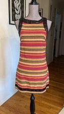 Free People Striped Beaded Tank Dress New Romantics Bohemian Serape Tapestry 4