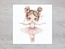 Little Girl Pink Tutu Ballerina Quilt Fabric Panel Sewing Quilting Block A107