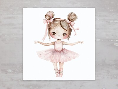 Little Girl Pink Tutu Ballerina Quilt Fabric Panel Sewing Quilting Block A107