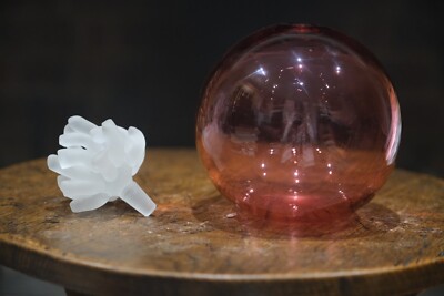 Seltene LOCO Glas 1998 große rote Anemone Glasflasche