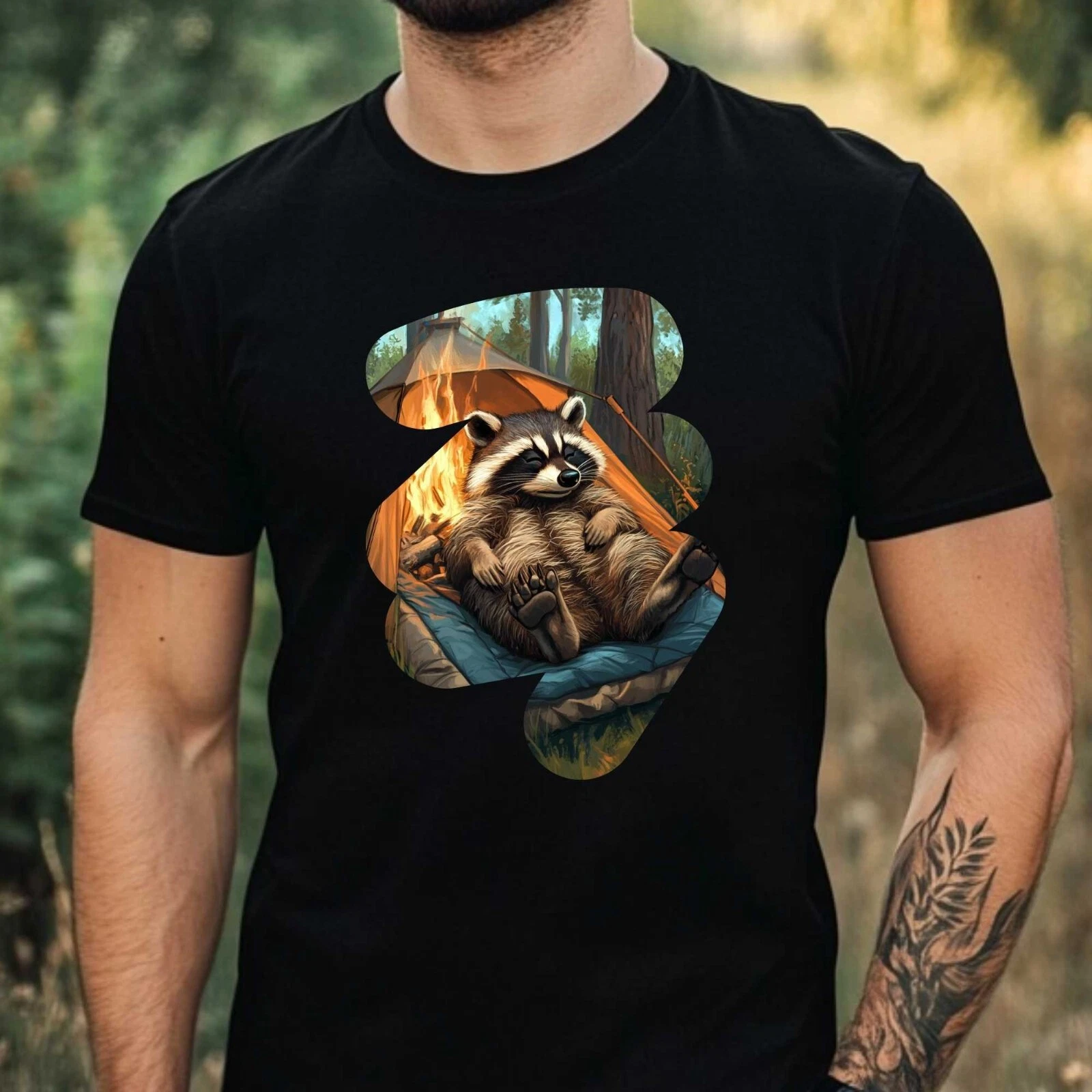 Mens Camping Raccoon Print Cotton T-Shirt Size XS to 5XL
Opens in a new window or tab