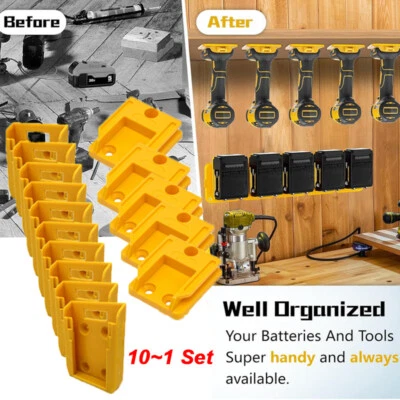 20-2X Power Battery & Tool Mount 10~1 Set Hanger Shelf Storage Holder for Dewalt