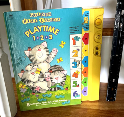 Golden Play Lights Playtime 1-2-3 Electronic Book Tested & Works Needs Batteries