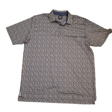 Footjoy Polo Shirt Mens XL All Over Print Floral Stretch Performance Golf FJ