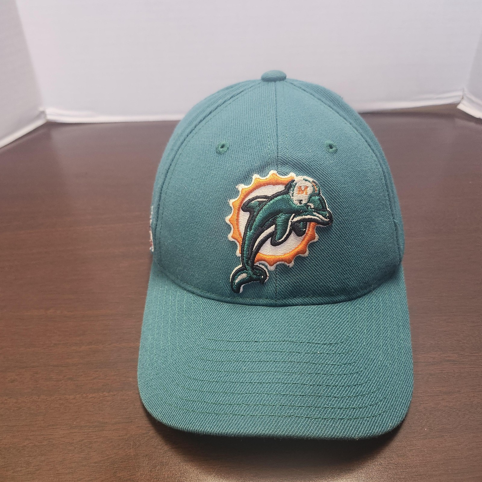 Miami Dolphins Hat Cap Strap Back Mens Teal NFL Football On Field Reebok