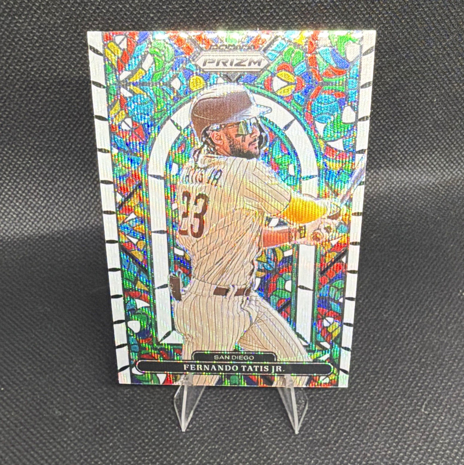 Panini 2022 Prizm Stained Glass Fernando Tatís Jr. #SG-1 White Wave Padres