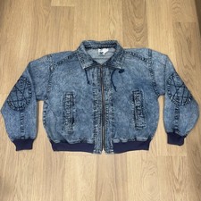 Nike Challenge Court Acid Wash Denim Jacket Andre Agassi Mens Large Vintage