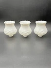 Vintage Hobnail White Milk Glass Lamp Shade Chandelier (set Of 3)