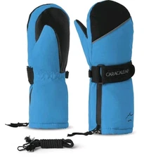 Caracaleap Kid's Snow Mittens, Waterproof, Thinsulate, Ages 5-7