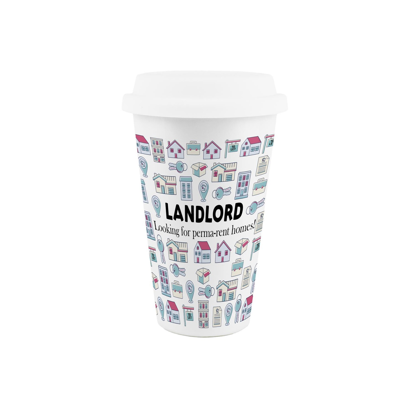 Landlord Ceramic Travel Mug - Reusable Cup Novelty Gifts for Landlords