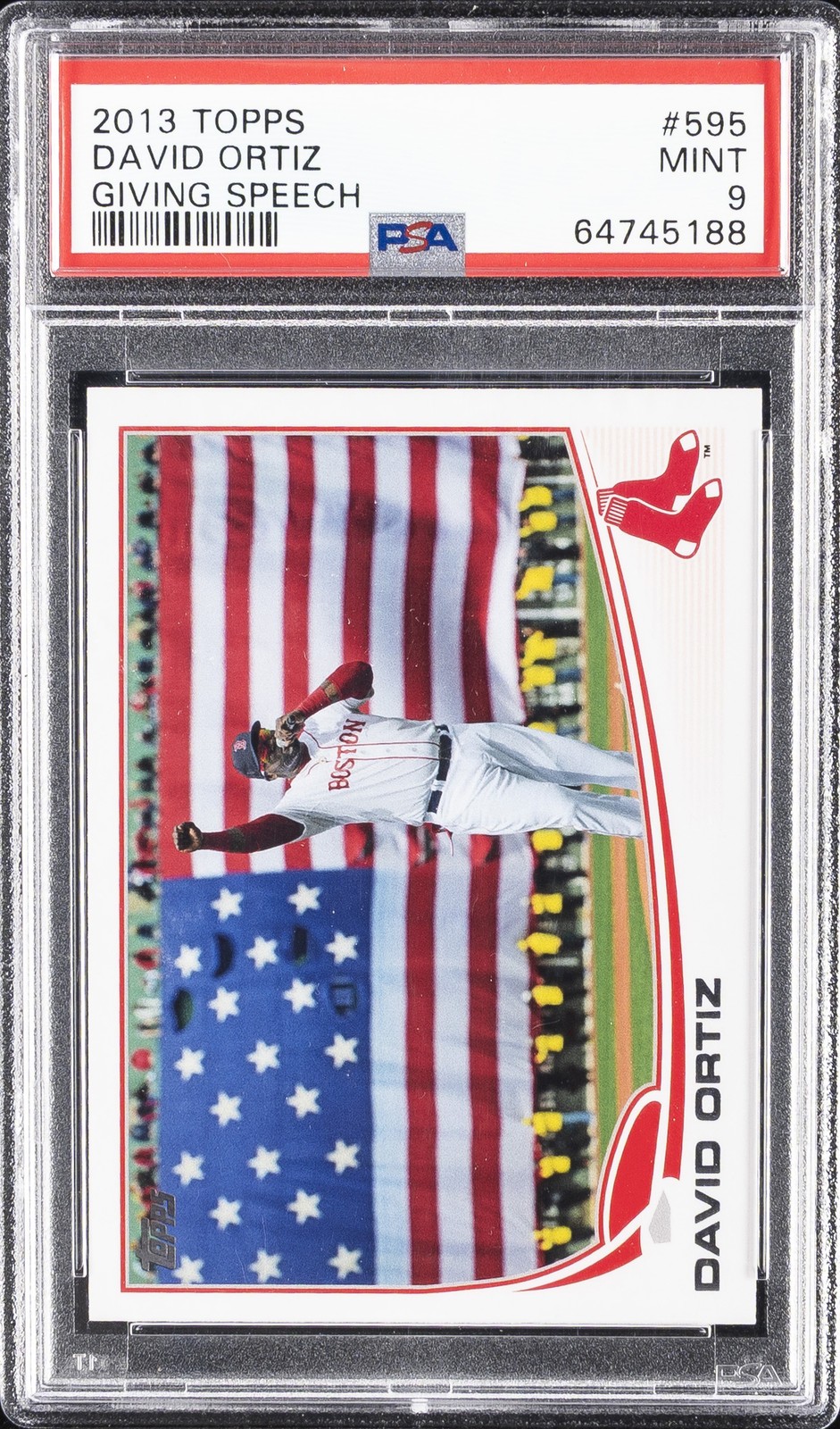 2013 TOPPS GIVING SPEECH #595 DAVID ORTIZ PSA 9