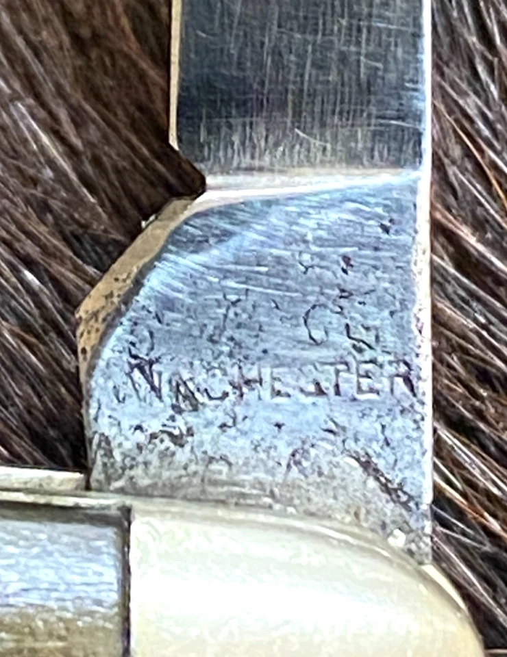 Cuchillo Winchester, marca registrada, EE. UU. 2963 Senator Pen, mango de hueso Rogers Jigged Foto 4 de 4