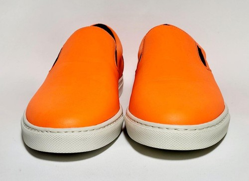 DSQUARED2 Mens US size 5 /38 eu Orange Leather Loafer Made in Italy - Picture 3 of 9