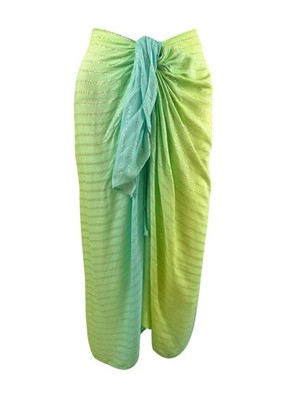 Ramy Brook Womens Silena Ombre Skirt Swim Cover-Up (M, Limelight)