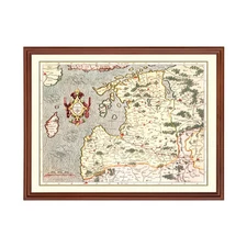 Old Map of Latvia 1623 - Vintage Latvia Art Wall Decor