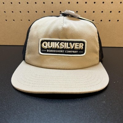 Quiksilver Hat Cap Snap Back Trucker Mens One Size Beige Ray Horizons NEW