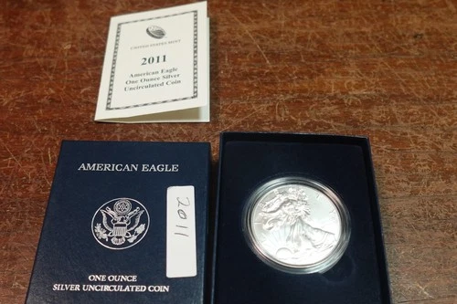 2011-W American Silver Eagle Burnished 1 oz .999 US Mint $1 Coin OGP Box & COA