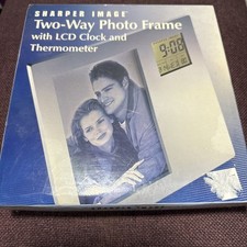 Sharper Image Photo Frame with LCD Clock Calendar Thermometer : LN NIP