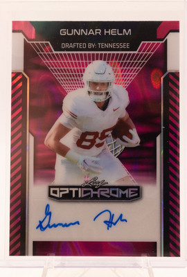 Leaf 2025 Optichrome Gunnar Helm Autograph Serial Numbered #BA-GH1 Football