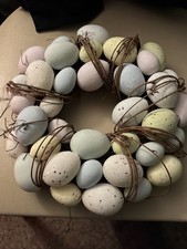 10  Easter Egg Wreath Pastel Spring Decor Rustic Farmhouse Door Wall