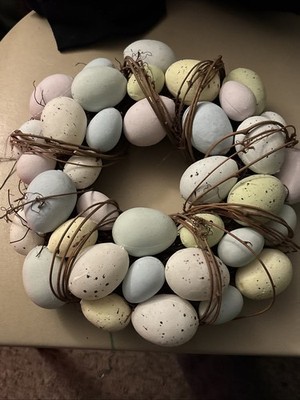 10  Easter Egg Wreath Pastel Spring Decor Rustic Farmhouse Door Wall