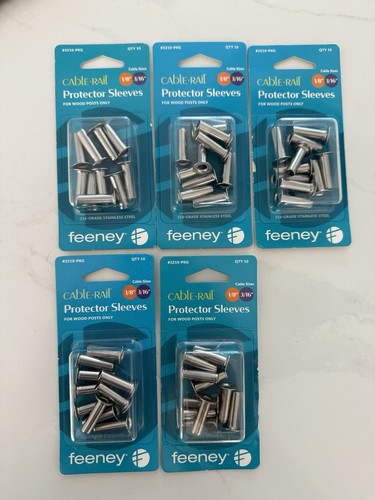 (10) Feeney Protector Sleeves Stainless Steel 1/8"-3/16" 3210-PKG for Wood Posts - Afbeelding 3 van 3