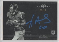 2015 Topps Diamond Auto Metallic Blue Ink 8/10 Justin Hardy #JH-3 Auto a2v