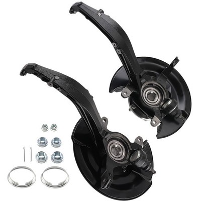 2x Steering Knuckles & Wheel Hub Bearings Set For Honda Accord 2.4L 2003-2007