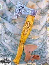 20.5" Handmade Forged Viking Axe Steel Blade Ash Wood Handle w/ Sheath
