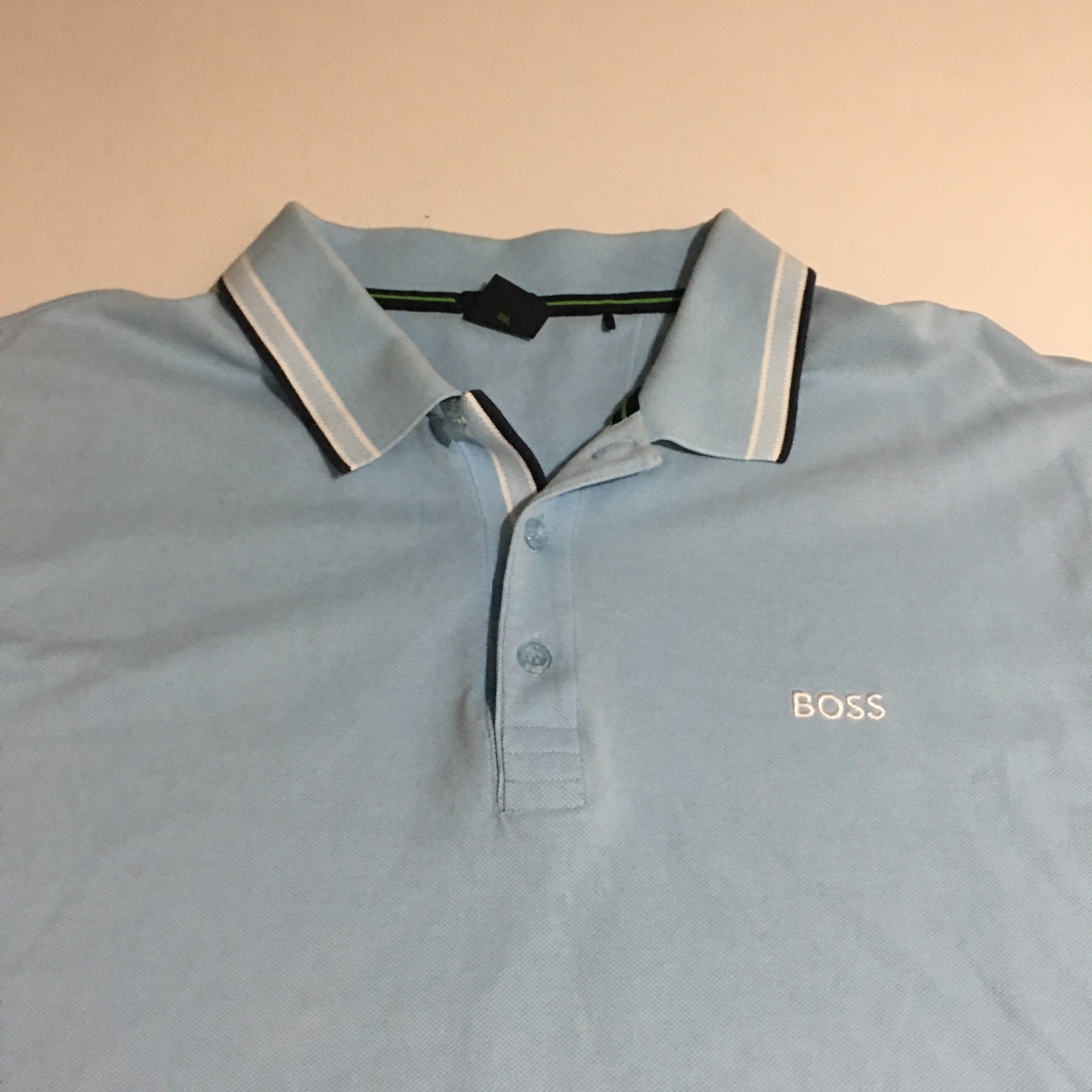 Hugo Boss Regular Fit Mens 2XL (Tag 3XL) Blue Polo Shirt thumbnail 2