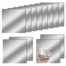 12" x 12" Acrylic Flexible Mirror Sheets, 12 Pack -Adhesive Mirror Tiles, Squ...