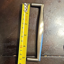 Contemporary Brushed Silver Metal Cabinet/Drawer Pull Handle 5 in C-C w/ Screws